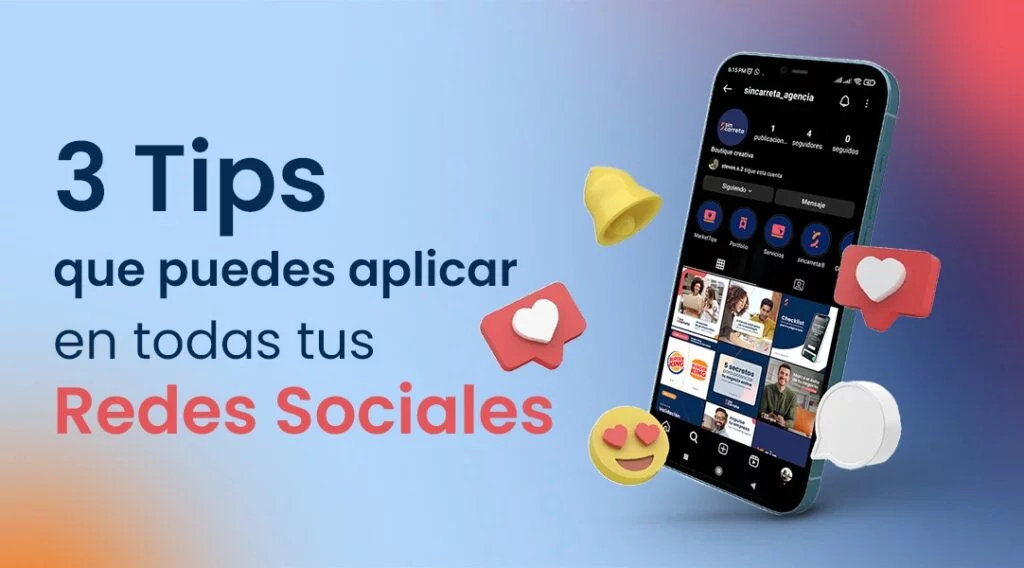 Celular mostrando el feed de una marca con contenido para redes sociales